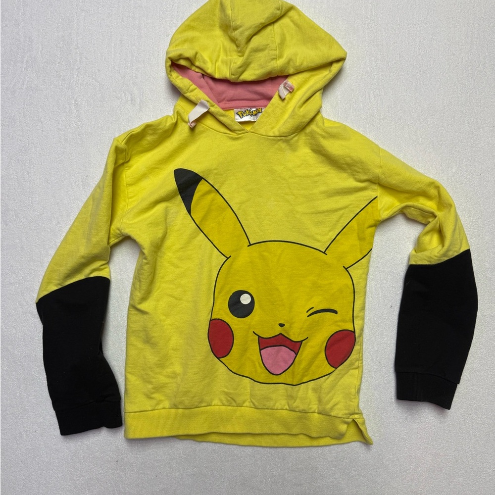 Pokemon Yellow Pikachu Hoodie with Black Cuffs